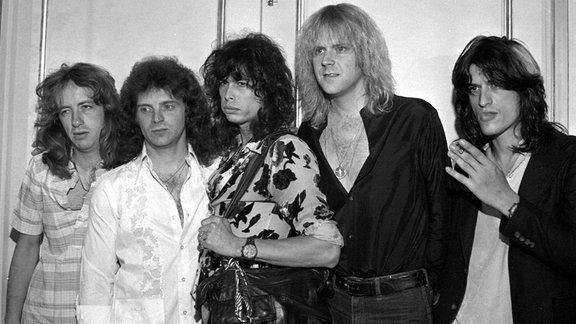 Aerosmith bei einem Pressetermin, 1978