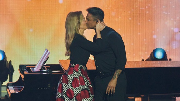 Patrice Aminati und Daniel Aminati bei der Beatrice Egli Show im Studio Berlin Adlershof am 08.04.2025.