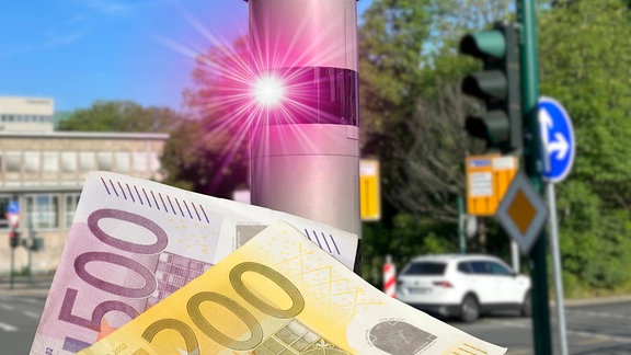 Euroscheine vor Blitzer