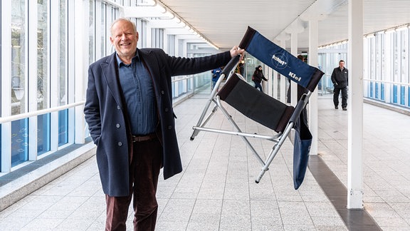 Der Schauspieler Axel Milberg bei Dreharbeiten zu seinem letzten ARD-Tatort in der Rolle des Kommissar Borowski.