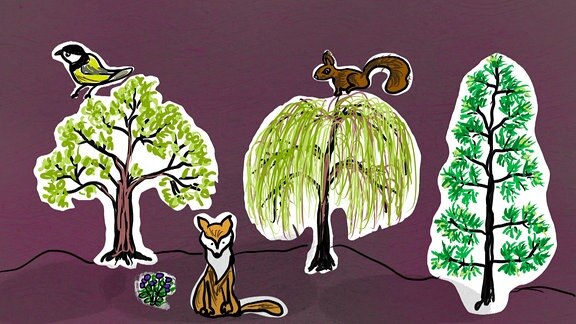 Illustration zum Thema Bäume