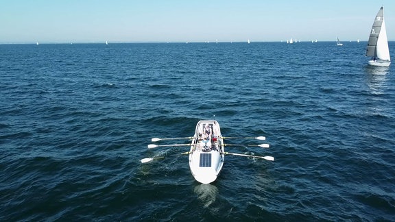 Ruderboot auf Ostsee.