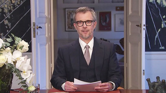 der dänische König Frederik bei der Neujahrsansprache