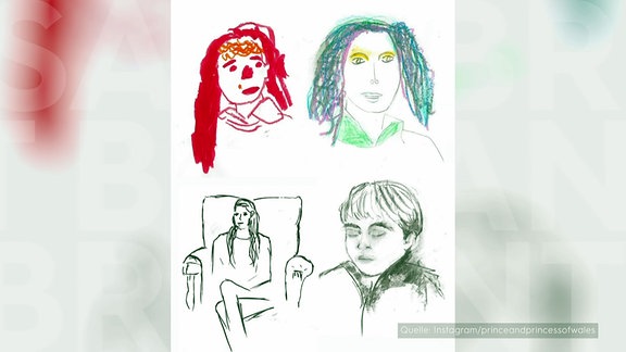 Zeichnung der Kinder Prinzessin Kate