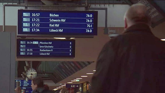 Anzeigen auf einem Bahnhof