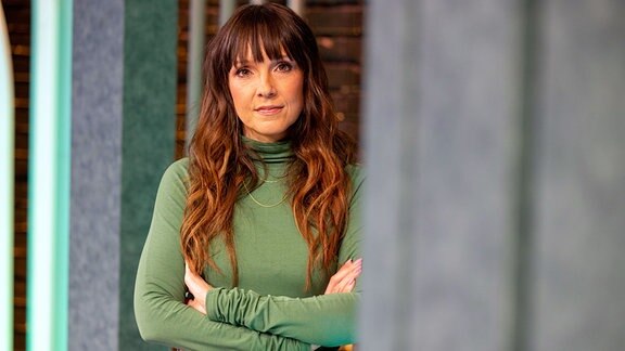 Carolin Kebekus, TV-Entertainerin, steht im Studio der «Carolin Kebekus Show» 