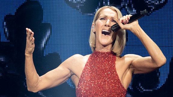 Sängerin Celine Dion tritt bei einem Konzert auf.