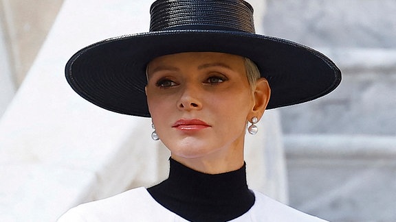 Fürstin Charlene nimmt an den Feierlichkeiten zum monegassischen Nationalfeiertag im Palast in Monaco teil