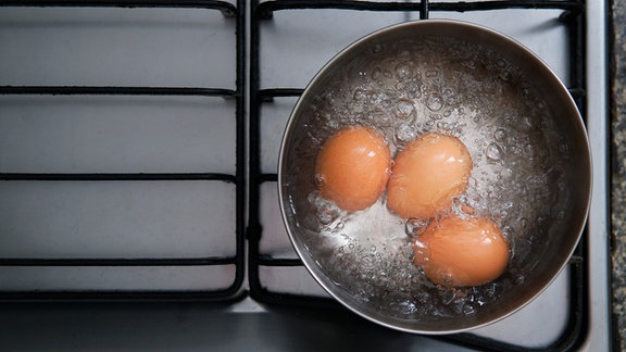 Eier im Kochenden Wasser