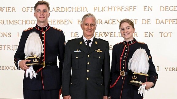 Prinz Gabriel von Belgium, König Philippe von Belgium and Prinzessin Elisabeth