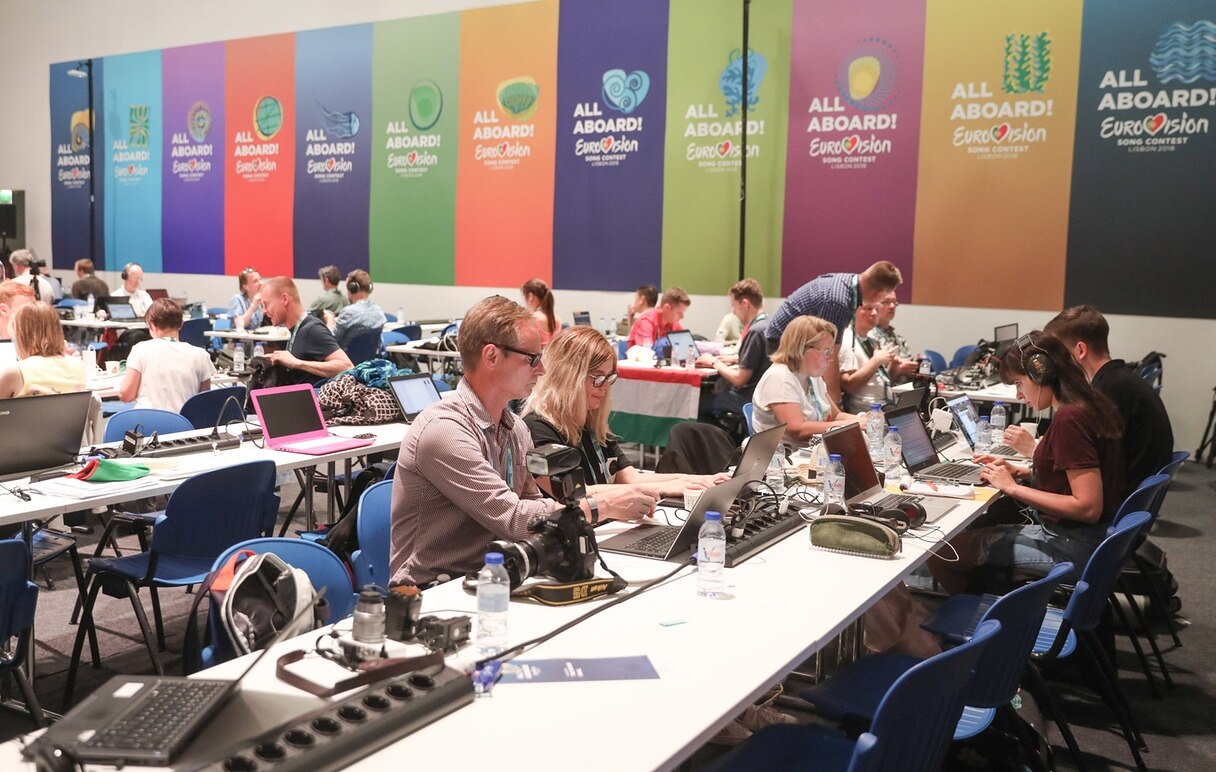 Blick in das Pressezentrum des Eurovision Song Contest (ESC)