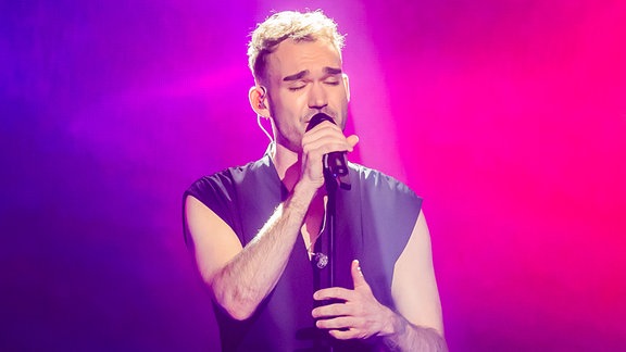 Ryk tritt mit «Oh Boy» bei der Probe zum «Eurovision Song Contest - Das deutsche Finale 2024» auf. 