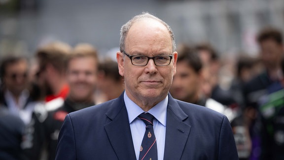 Fürst Albert II von Monaco (MC), beim Monaco E-Prix 2024 im Rahmen der FIA-Formel-E-Weltmeisterschaft auf dem Circuit de Monaco in Monte-Carlo