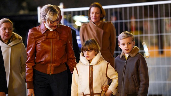 Monte Carlo Fürst Jacques und Fürstin Gabriella und Fürstin Charlene von Monaco