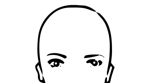 Eine eckige Gesichtsform