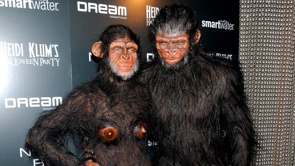 Model und Fernsehpersönlichkeit Heidi Klum (links) und Ehemann Seal besuchen ihre jährliche Halloween-Party im Dream Hotel