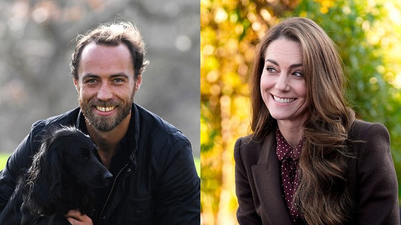 Fotocollage: James Middleton und  Prinzessin Kate