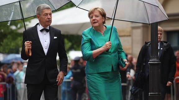 Ex-Bundeskanzlerin Angela Merkel (CDU) und Ehemann Joachim Sauer 