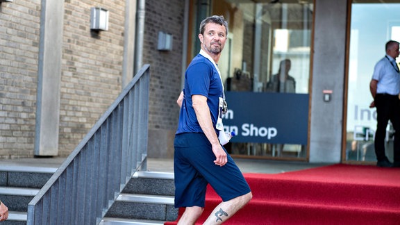 Kronprinz Frederik (DK), beim Royal Run anlässlich des 50. Geburtstages des Kronprinzen in Aalborg, Dänemark.