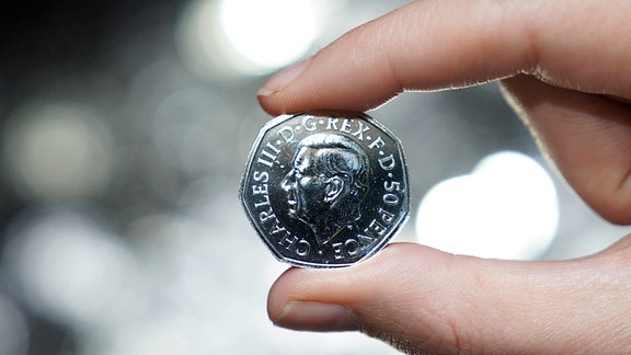 Porträt von König Charles III. auf einer Münze
