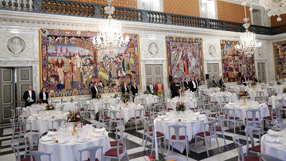 Das Gala-Bankett der dänischen Königin im Schloss Christiansborg