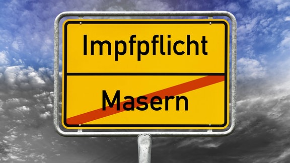 Ortsschild Masern und Impfpflicht