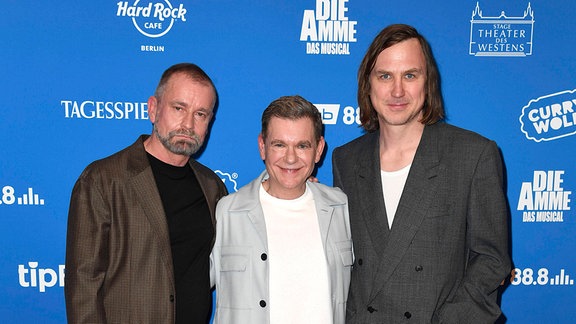 Portrait der Schauspieler Ulf-Leo Sommer, Peter Plate und Lars Eidinger
