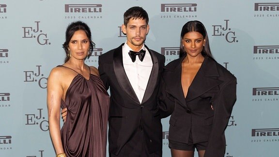 Padma Lakshmi, Ethan James Green and Simone Ashley 