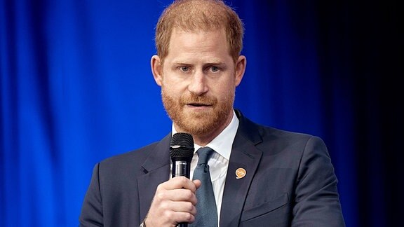 Der britische Prinz Harry spricht während der Clinton Global Initiative.