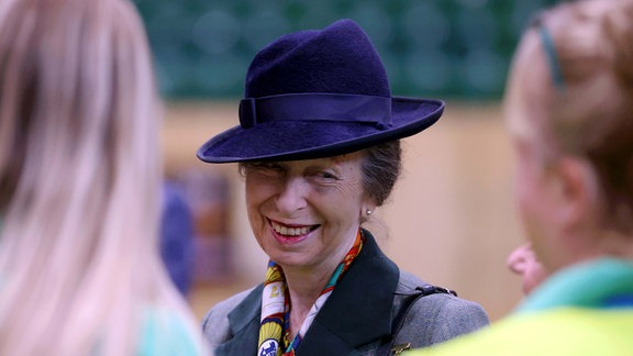 Prinzessin Anne während eines Besuchs der Riding for the Disabled Association (RDA) National Championships an der Hartpury University und dem Hartpury College in Gloucestershire. 