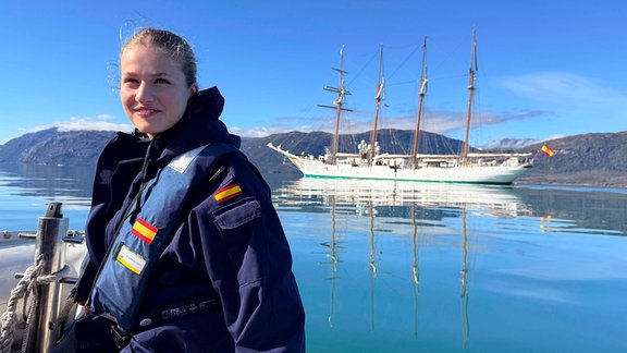 Prinzessin Leonor auf einem Schiff