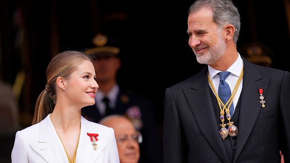 Prinzessin Leonor und König Felipe von Spanien