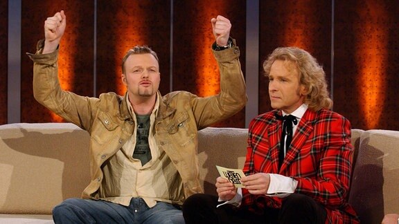 Entertainer Stefan Raab (li.) und Moderator Thomas Gottschalk 