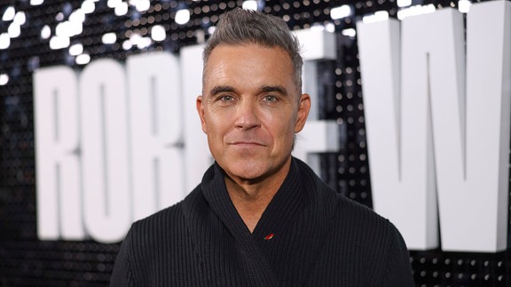 Robbie Williams, Sänger aus Großbritannien, kommt zur Premiere der Robbie-Williams-Dokumentation.