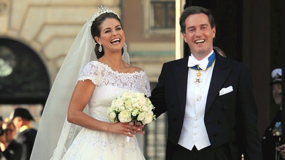 Prinzessin Madeleine mit Chris O'Neill während ihrer Hochzeit