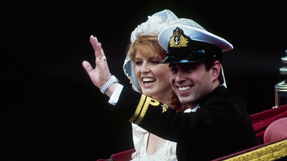 Prince Andrew and his bride, Sarah