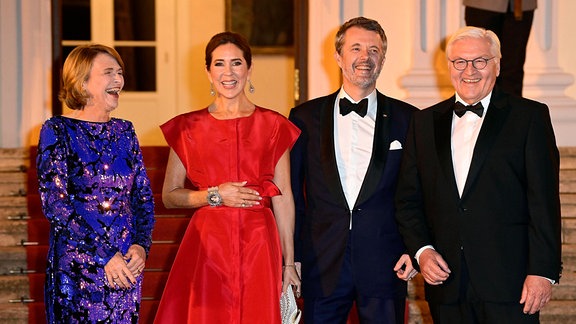 Elke Büdenbender, Königin Mary von Dänemark, König Frederik X. von Dänemark und Frank-Walter Steinmeier