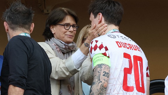 Prinzessin Stephanie (MC), Louis Ducruet (MC), beim "Racing Stars Football Cup 2025"-Benefizfussballspiel für die Hilfsorganisationen "The Jules Bianchi Association" und "Be Safe Monaco" im Stade Louis II in Monaco-Ville, Monaco, 21. Mai 2025.