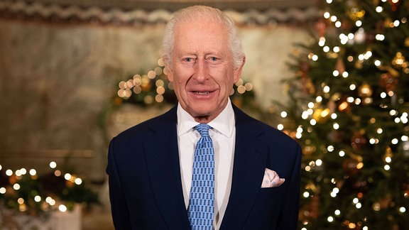 König Charles III. während Weihnachtsansprache in London
