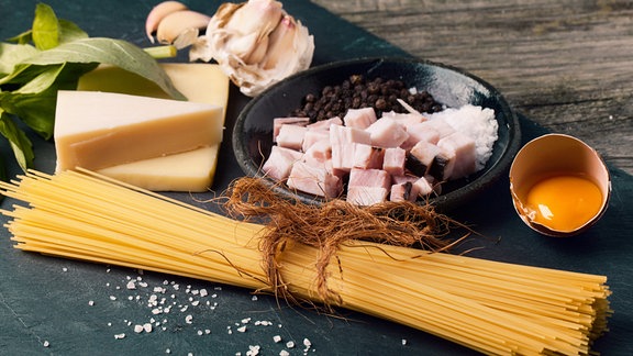 Zutaten für Nudeln Spaghetti alla Carbonara