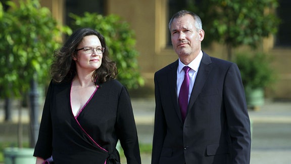 Andrea Nahles, SPD Generalsekretärin, und Marcus Frings, 2013