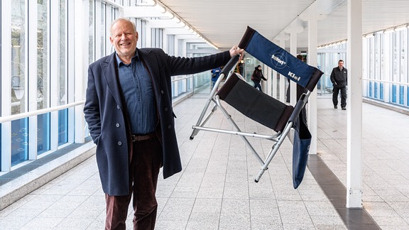 Der Schauspieler Axel Milberg bei Dreharbeiten zu seinem letzten ARD-Tatort in der Rolle des Kommissar Borowski. 