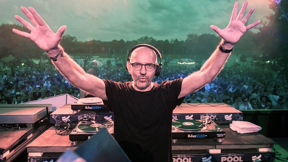 DJ Sven Väth bei der World Club Dome (WCD) Pool Sessions in Frankfurt. 2018