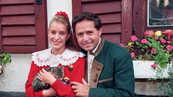 Stefanie Hertel mit ihrem Vater Eberhard Hertel 1993