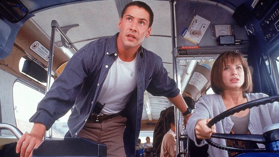 Keanu Reeves und Sandra Bullock im Film "Speed", 2012