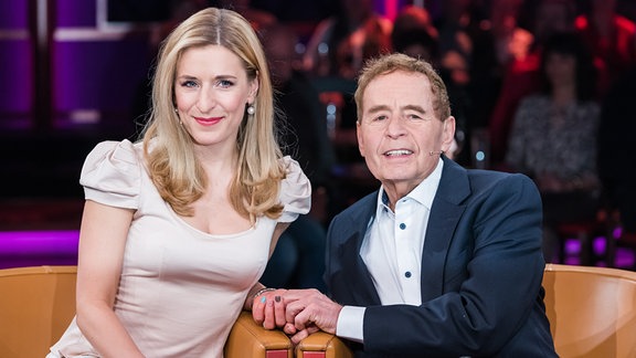 Die Schlagersaengerin Stefanie Hertel und ihr Vater Eberhard Hertel