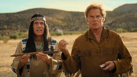 Michael Bully Herbig ("Abahachi") und Christian Tramitz ("Ranger") in einer Szene des Films "Das Kanu des Manitu".