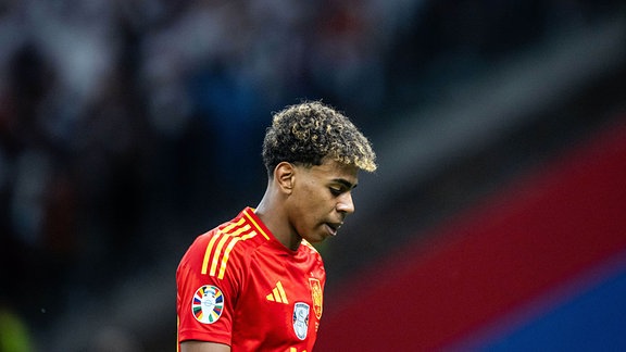 Lamine Yamal beim Endspiel der UEFA Euro 2024 gegen England 