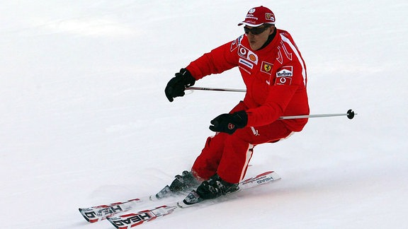 Michael Schumacher auf der Piste in Madonna di Campiglio, 2006