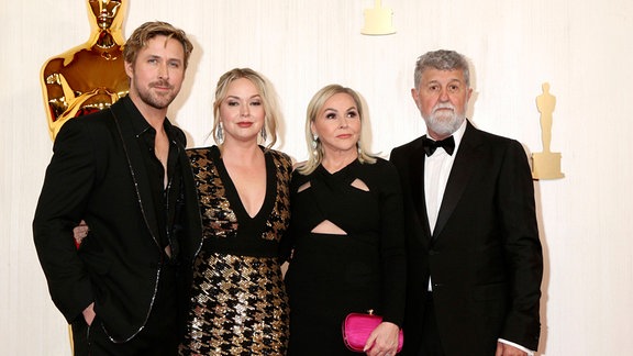 Ryan Gosling, Mandi Gosling, Donna Gosling und Valerio Attanasio bei der Oscar Verleihung 2024